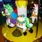 หยอดเหรียญ Merry Go Round Kiddie Rides 3 Carousel Mini Carousel สำหรับโรงเรียนอนุบาล