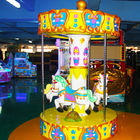 หยอดเหรียญ Merry Go Round Kiddie Rides 3 Carousel Mini Carousel สำหรับโรงเรียนอนุบาล